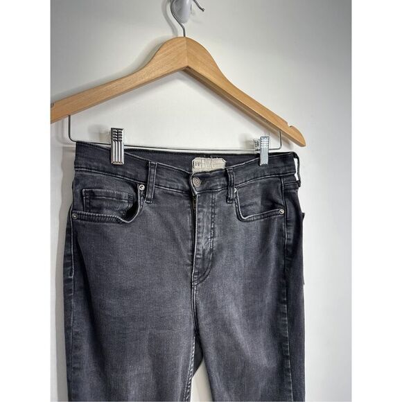 Free People Jeans Womens Mid Rise Distressed Dark Wash Size 28 - Picture 6 of 7